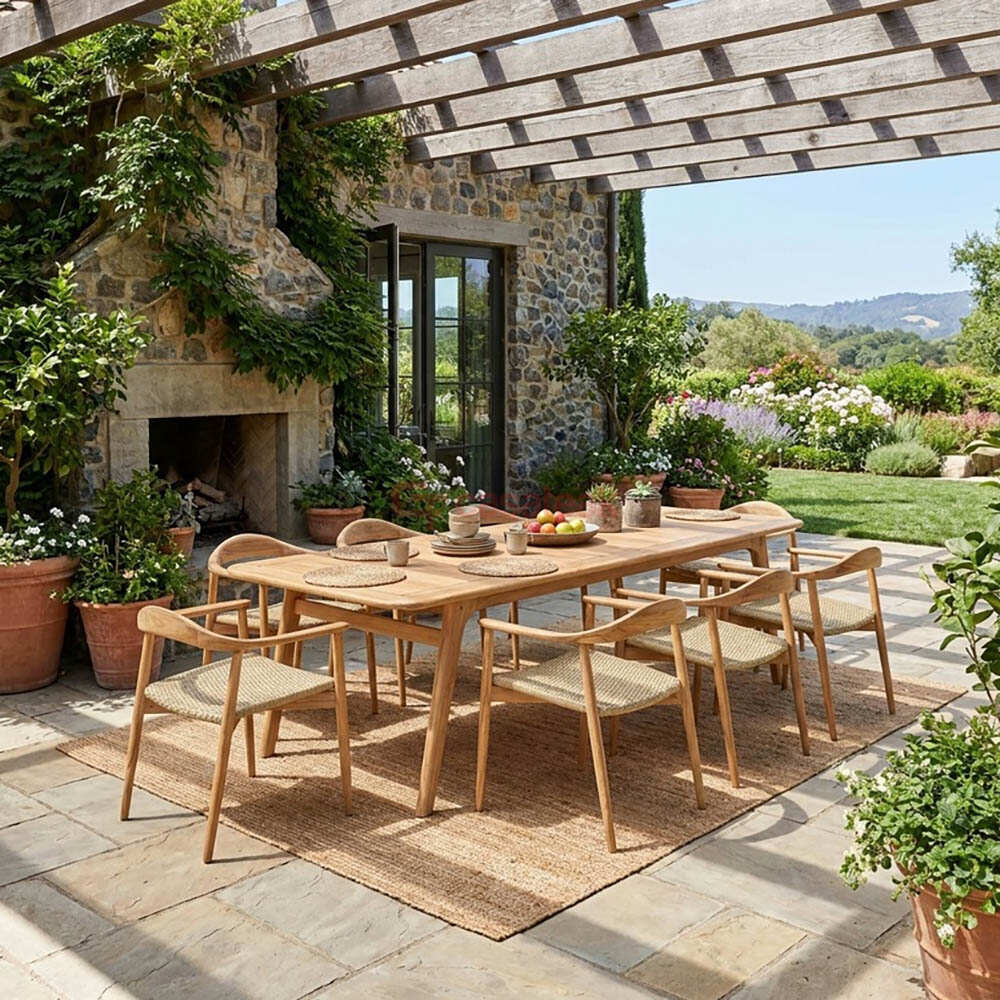Outdoor Dining Set in Teak Wood