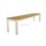 Stainless Steel and Teak Backless Outdoor Bench OB-10 - Image 3