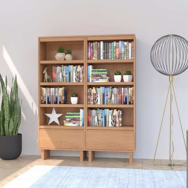 Teak Book Shelf Single Drawer