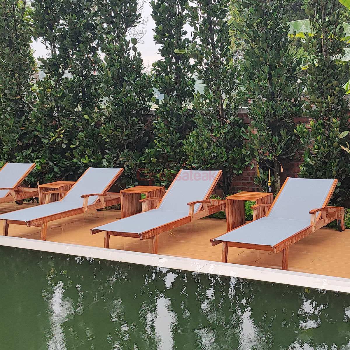 Teak Lounger with arm