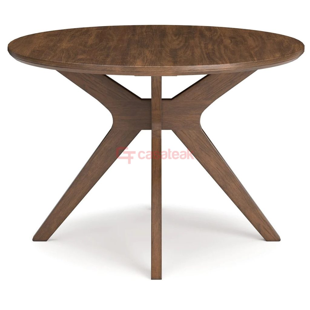 TeakWood Round Dining Table, Solid Wood Dining Set in Malaysia.