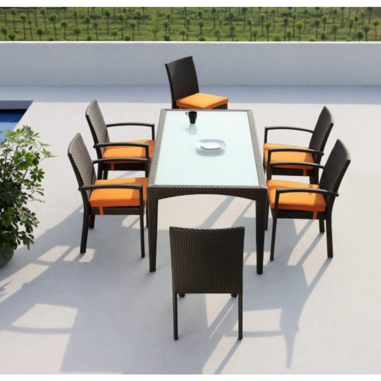 Wicker dining set, 6 seater dining set, outdoor wicker dining set kl