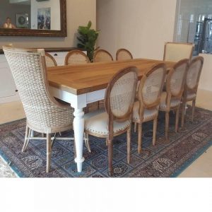 Recycled wood dining table, seni dining set