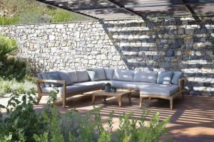 Teak Wood L shape Sofa
