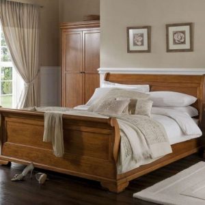 Solid Wood Bed Frame , teak wood Indonesian furniture
