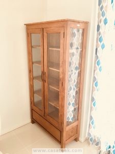 Teak wood dovel display cabinet