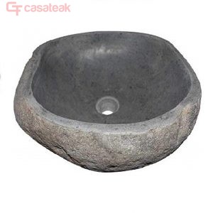 Limestone oval basin bowl