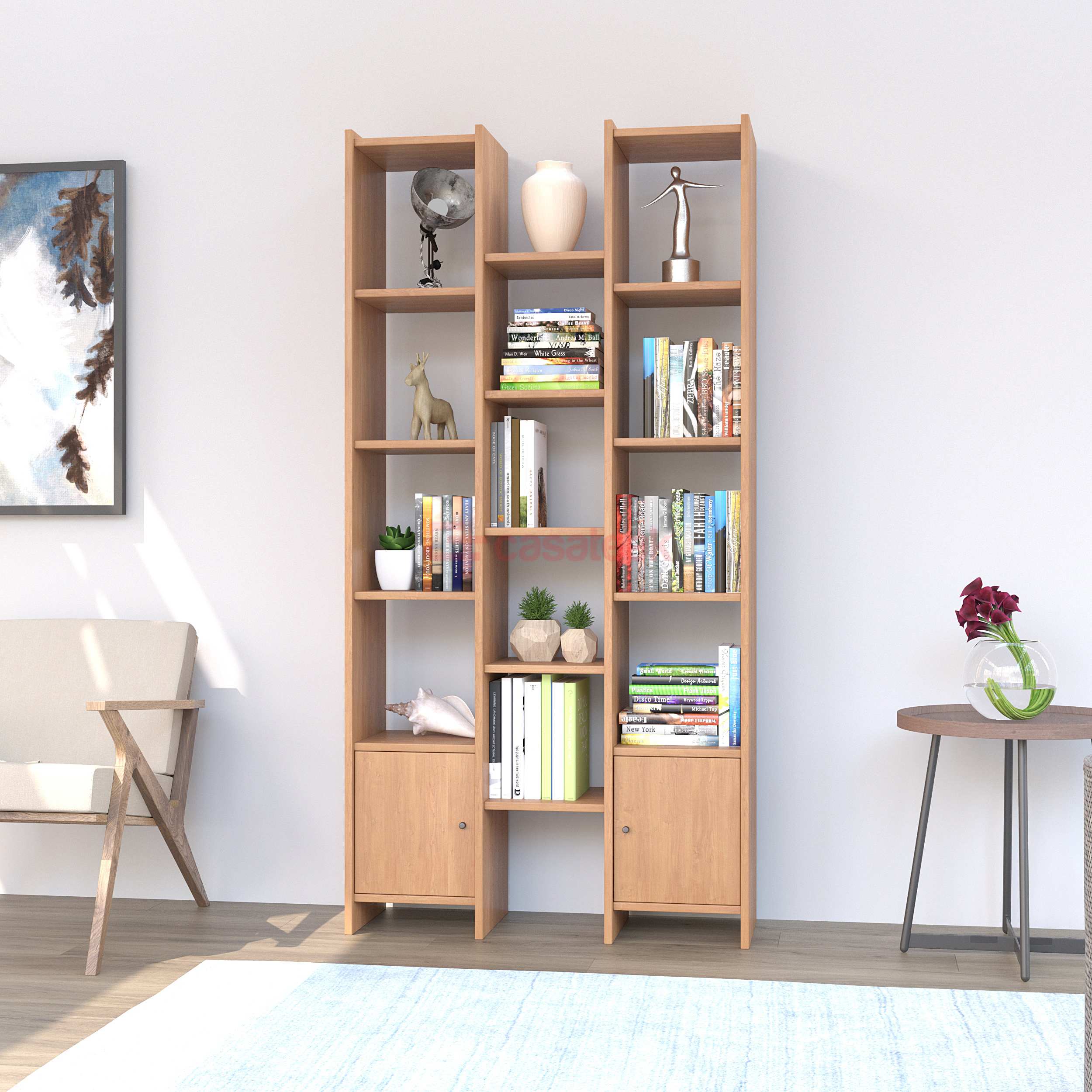 Teak Wood Bookshelf