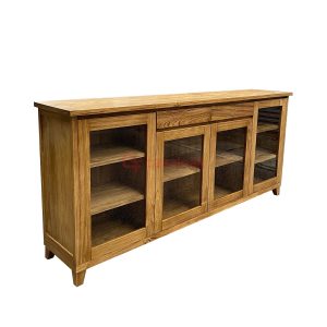Teak glass door cabinet