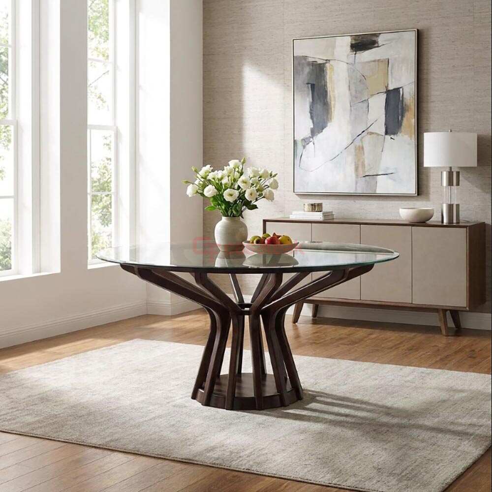 Round Dining Table Glass Top