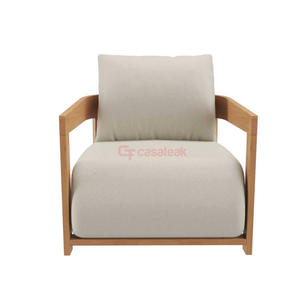 Madrid Teak Wood Sofa Lounge Chair - Image 4