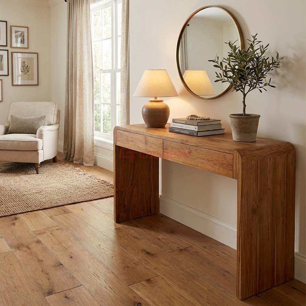 Teak Entrance Console Table