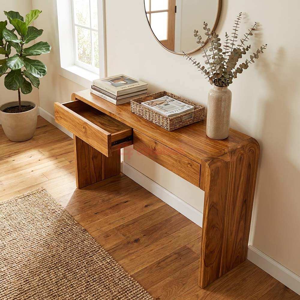 Teak Entrance Console Table
