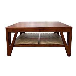 Teak Rattan Coffee Table Squ