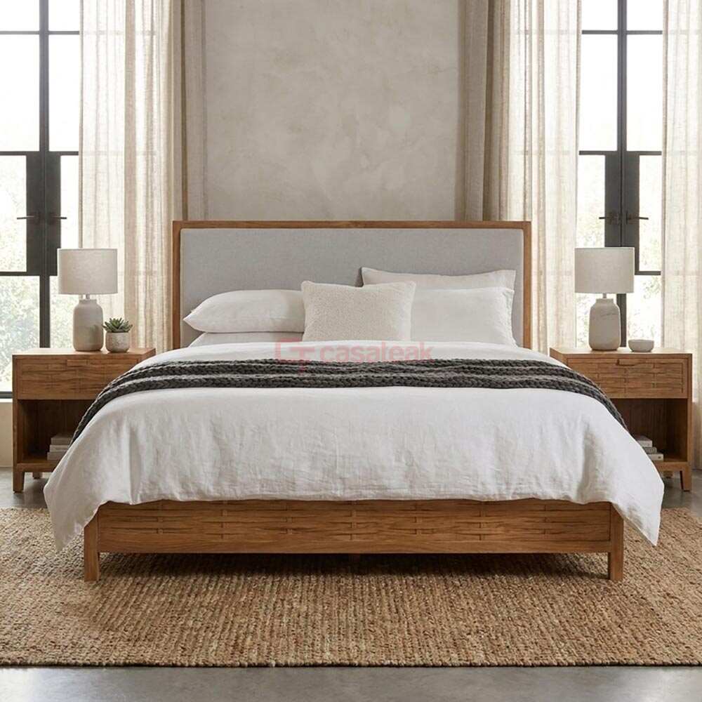 Modern Fabric Bed Frame wave