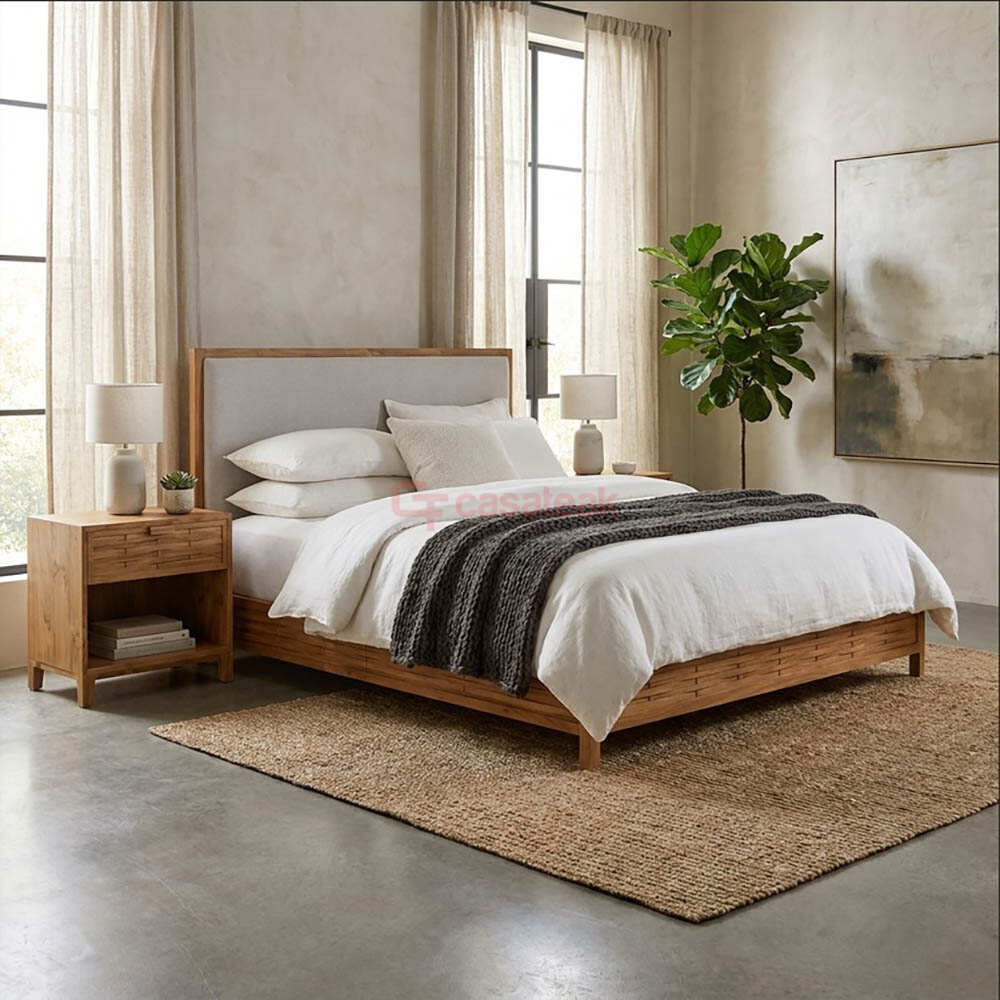 Modern Fabric Bed Frame wave