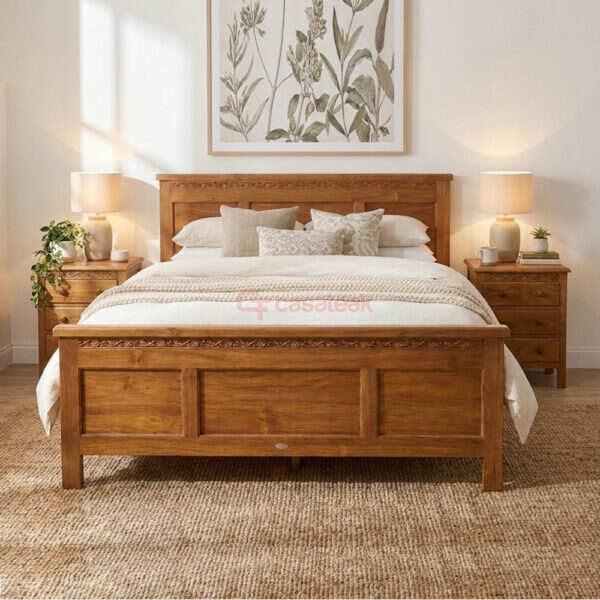 Robert Teak Wood Bed Frame