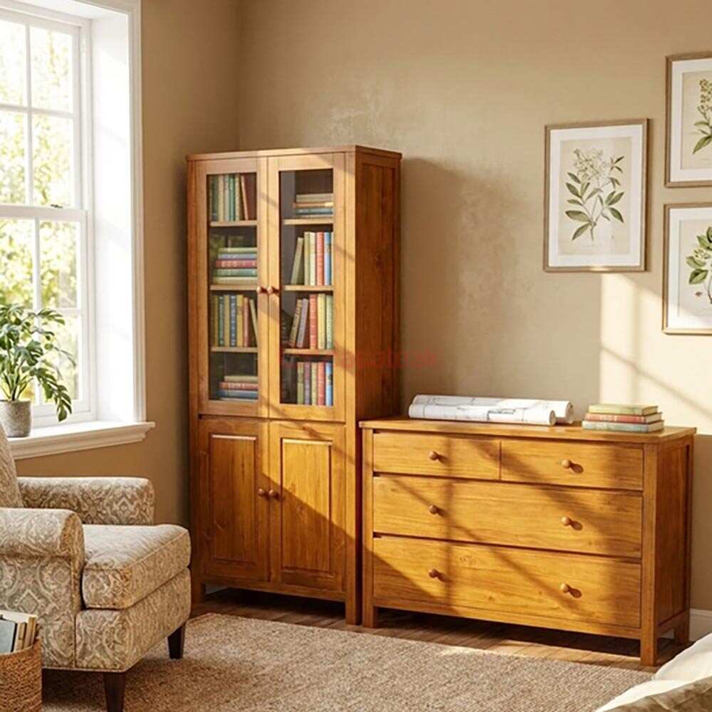 Glass Doors Book Cabinet