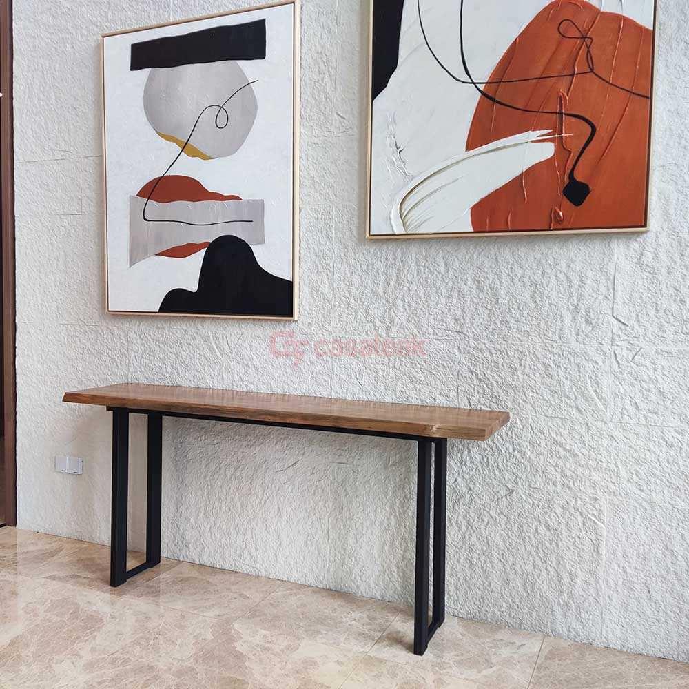 Lalaport Teak Console Table Metal Legs CT-1013 - Image 2